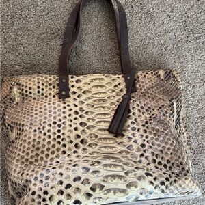 Elegant Snake Print Tote Bag